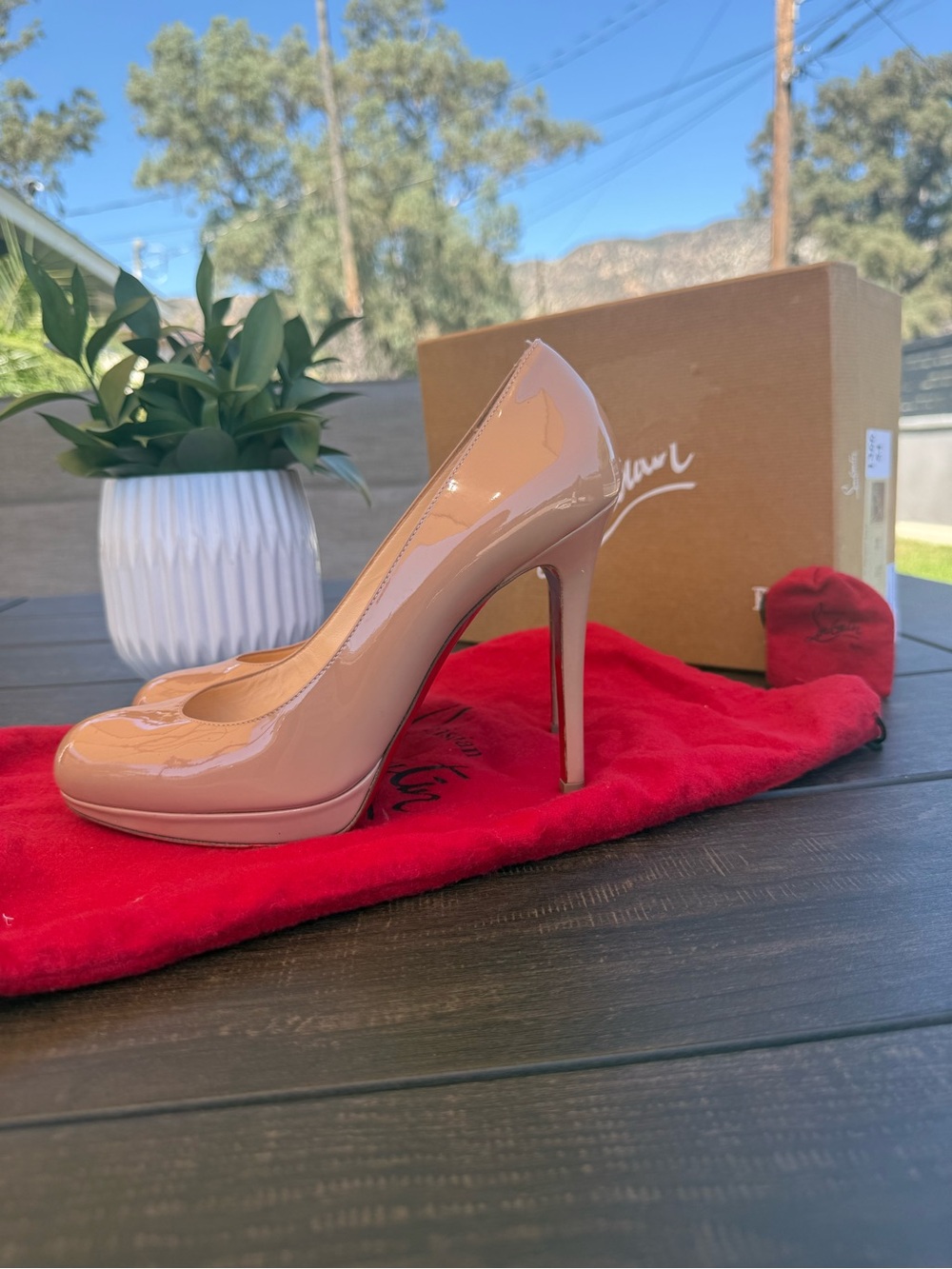 Christian Louboutin New Simple Pump 120 Patent Calf – Nude – Size 38